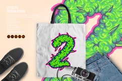 Bold monogram number 2 with weed flower bud Product Image 4