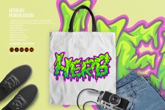 Herb word melting hand lettering text illustrations Product Image 5