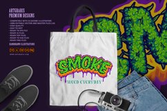 Smoke lettering melted hemp buds effect illustrations Product Image 2