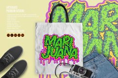 Marijuana lettering word with melted buds texture Product Image 4