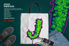 Intriguing monogram letter initial J with realistic cannabis Product Image 4