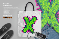 Weed Green X Letter Handdrawn Illustrations Product Image 5