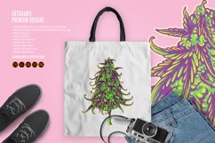 Vintage cannabis sativa flower bud in botanical style Product Image 5