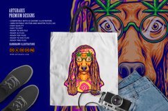 Dreadlock dog breeds fashion hippie lifestyle illustrations Product Image 5