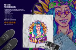 Bohemian girl radiating happiness smile flower child Product Image 4