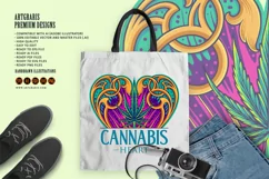 Cannabis sativa leaf in art nouveau heart shaped frame Product Image 4