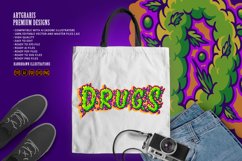 Hand lettering text drugs smoke effect svg Product Image 5