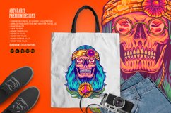 Groovy skull with bohemian cannabis symbol Product Image 5