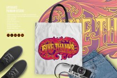 Vintage elegant give thanks lettering word swirl floral SVG Product Image 5