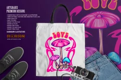 Magical mushroom family with psychedelic nouveau frame Product Image 4