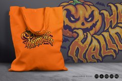Halloween typography with jack o lantern and bat Product Image 4
