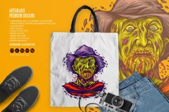 Creepy zombie freddy face bloody melting logo cartoon SVG Product Image 5