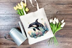 Orca Watercolor PNG Sublimation Design. PNG File Product Image 4