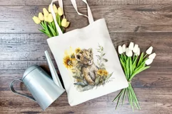 Watercolor Lion Cub and Sunflowers PNG for Sublimation Product Image 4