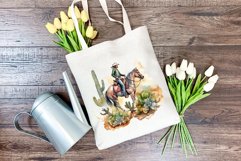 Cowboy Watercolor Sublimation Design. PNG File Product Image 4
