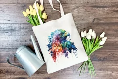 Sublimation Design, Rainbow Eagle Watercolor PNG Product Image 4