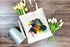 Sublimation Design, Rainbow Eagle Watercolor PNG Product Image 4
