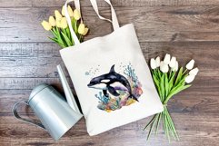 Orca Watercolor PNG Sublimation Design. PNG File Product Image 4