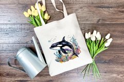 Orca Watercolor PNG Sublimation Design. PNG File Product Image 4