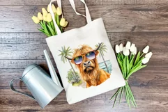 Summer Vibes Highland Cow Watercolor PNG for Sublimation Product Image 3