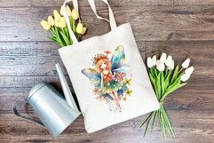 Fantasy Floral Fairy Watercolor Clipart PNG for Sublimation Product Image 3