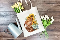 Cute Baby Highland Cow and Sunflowers Watercolor Sublimation Product Image 3