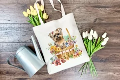 Spring Morkie Dog Breed Watercolor Clipart PNG Sublimation Product Image 3