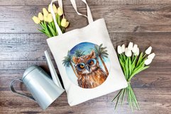 Summer Vibes Owl Watercolor PNG Clipart for Sublimation Product Image 3