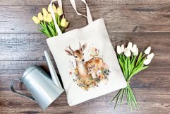 Watercolor Deer Mom and Baby Clipart PNG for Sublimation Product Image 4