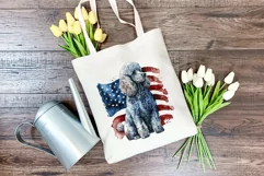 Patriotic Poodle Dog Watercolor Clip Art, PNG Sublimation Product Image 4