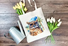 Summer Vibes Owl Watercolor PNG Clipart for Sublimation Product Image 3