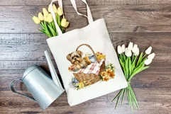 Spring Morkie Dog Breed Watercolor Clipart PNG Sublimation Product Image 3