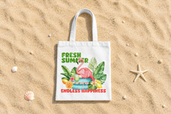 Tropical Flamingo Summer T-Shirt, Totebag Sublimation Design Product Image 2