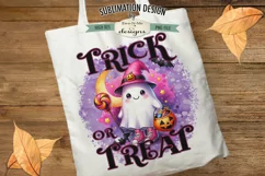Cute Ghost with Pink High Tops | Trick or Treat PNG Design Product Image 2