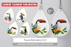 Earring Toucan Embroidery Product Image 1