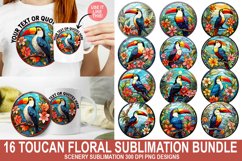 Toucan Floral Sublimation Bundle | Stained Glass Sublimation Product Image 1