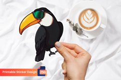 Toucan with Sunglasses Sticker, Tropical Bird Vinyl Sticker Product Image 1