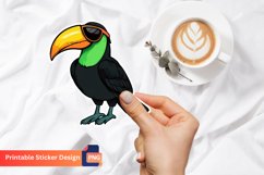 Toucan with Sunglasses Sticker, Tropical Bird Vinyl Sticker Product Image 1