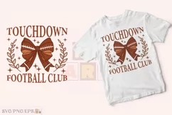 Touchdown Coquette Bow Football Club SVG T-shirt Design Product Image 2