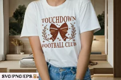 Touchdown Coquette Bow Football Club SVG T-shirt Design Product Image 3