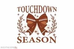 Coquette Football Bow, Touchdown Season SVG T-shirt Design Product Image 2
