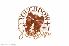 Coquette Football Bow, Touchdown Season SVG T-shirt Design Product Image 1