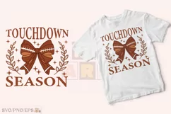 Coquette Football Bow, Touchdown Season SVG T-shirt Design Product Image 1