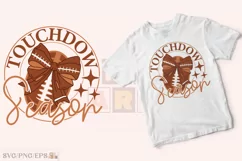 Coquette Football Bow, Touchdown Season SVG T-shirt Design Product Image 2