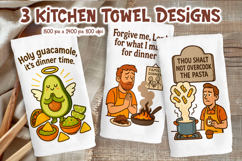Funny Christian Kitchen Towels PNG | Dinner Prayer Humor Product Image 1