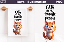Cat Kitchen Towel Sublimation | Funny Cat Quote Towel Product Image 1