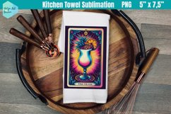 Funny Tarot Card Kitchen Towel Sublimation | Pina colada Product Image 1