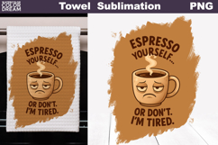 Coffee Quote Towel | Funny Coffee Cup Towel Product Image 9