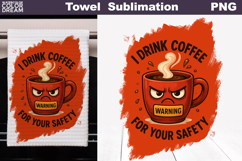 Coffee Quote Towel | Funny Coffee Cup Towel Product Image 3