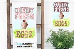 Country Kitchen Sublimation Design | Kitchen Towel Eggs PNG Product Image 1
